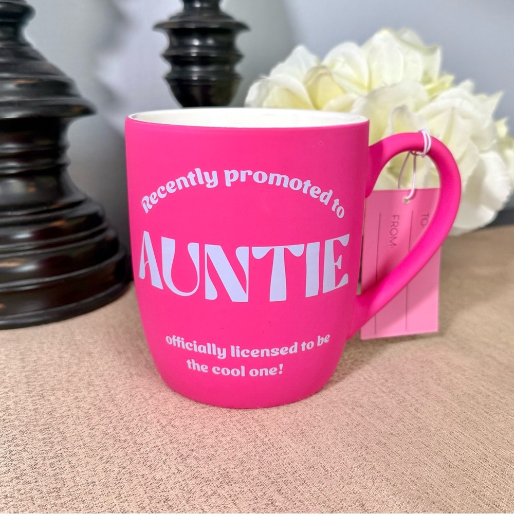 NWT Recently Promoted To Auntie Soft Touch Ceramic Mug